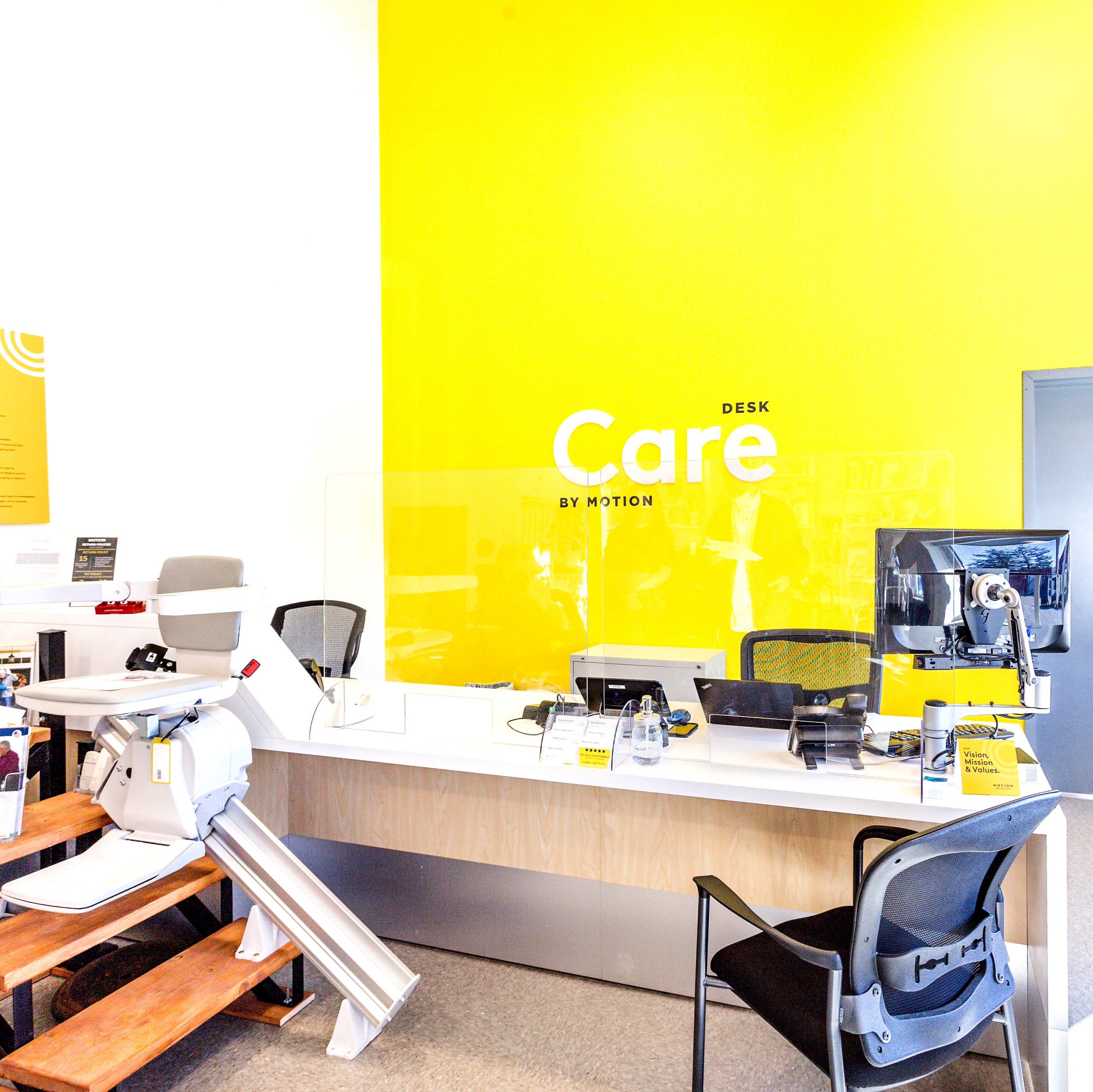 Nanaimo care desk and stairlift display