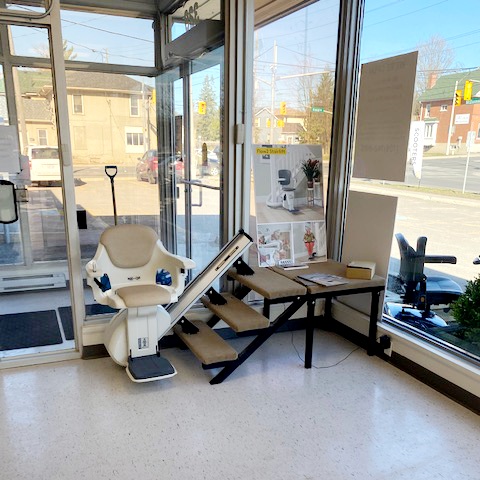 Peterborough stairlift display in showroom