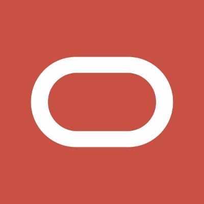 Oracle Health Foundation Logo - white hollow horizontal oblong circle with thick border on dark orange background