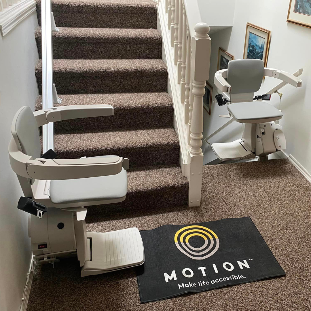 Two grey stairlift with Motion mat.