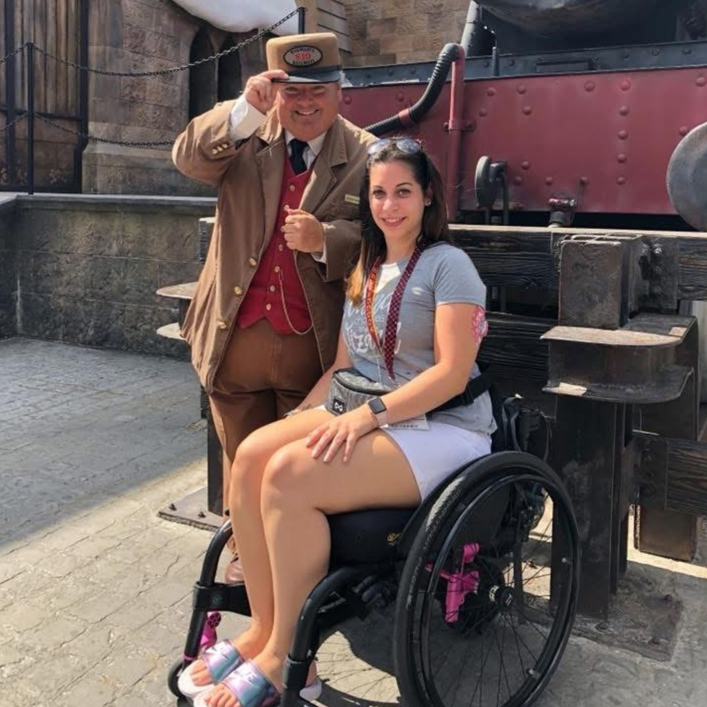 Alicia - Client Ambassador in her wheelchair.